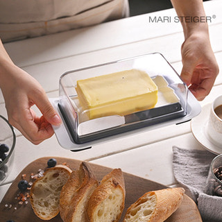 마리슈타이거 버터&amp;치즈 보관용기 버터디쉬+버터나이프+투명뚜껑세트